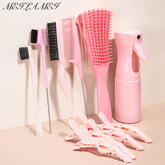 Detangling Brush 10 Pieces Hair Brush Set For Afro Curly Curly Long Hair